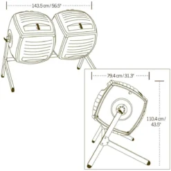 Lifetime Products Lifetime Double Bin Rotating Composter (378 L) -Garden Tools Shop 405426 10