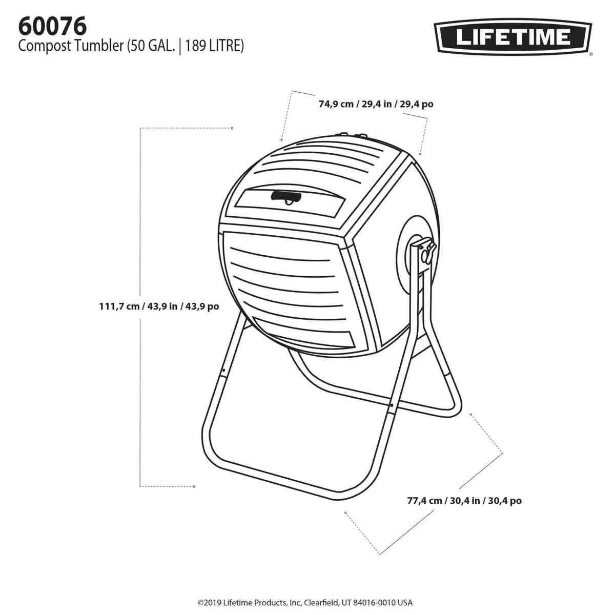 Lifetime Products Lifetime Rotating Composter (189,3 L) 10 Lifetime Products Lifetime Rotating Composter (189,3 L) - Image 10