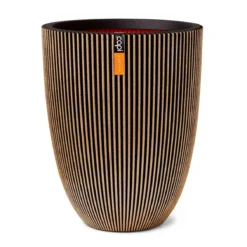 Capi Europe Vase Elegant Low Groove NL 46x58 Black Gold