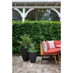 Capi Europe Vase Elegant Low Groove NL 46x58 Black -Garden Tools Shop 406360 03