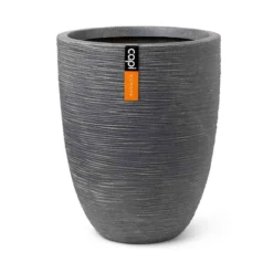 Capi Europe Vase Elegant Low Waste Rib NL 34x46 Terrazzo Grey