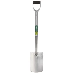 Draper Stainless Steel Soft Grip Garden Spade - Silver