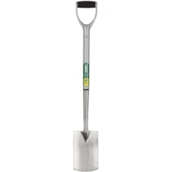 Draper Stainless Steel Soft Grip Border Spade - Silver