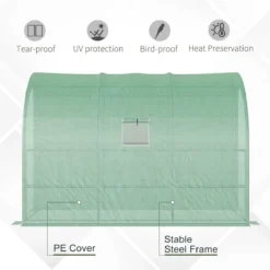 Outsunny Walk-in Tunnel Wall Greenhouse With Windows And Doors 2 Tiers -Garden Tools Shop ckob10186bb744ef2.jpg