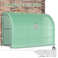 Outsunny Walk-in Tunnel Wall Greenhouse With Windows And Doors 2 Tiers -Garden Tools Shop pmh88c186bb744ef1.jpg