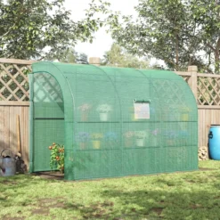 Outsunny Walk-in Tunnel Wall Greenhouse With Windows And Doors 2 Tiers -Garden Tools Shop t0i6ff186bb744ef2.jpg